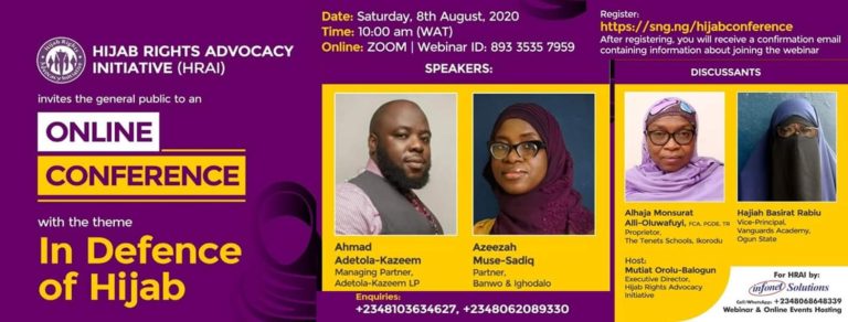 Hijab Rights Advocacy Initiative to hold Virtual conference, August 8