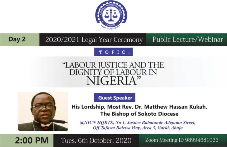 [NICN Legal Year Celebration]: Industrial Court public lecture holds 2pm Tuesday