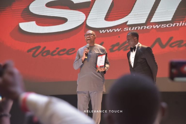 Peter Obi Awarded The Political Icon Of The Year 2023 At The Sun Awards