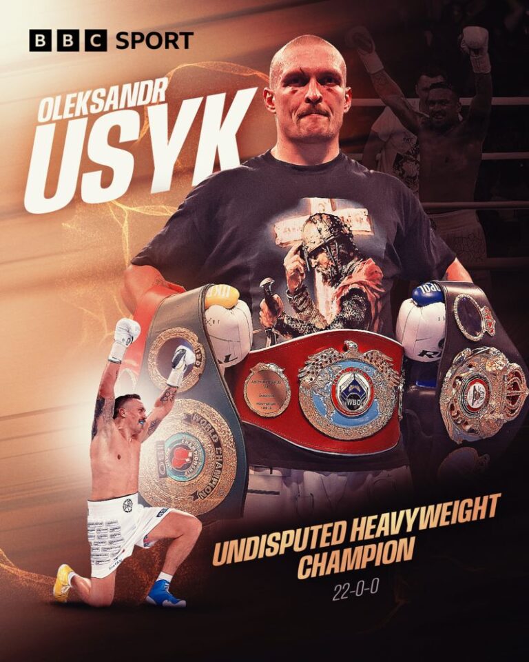 Usyk Beats Tyson Fury To Win Historic Undisputed Heavyweight Championship Fight
