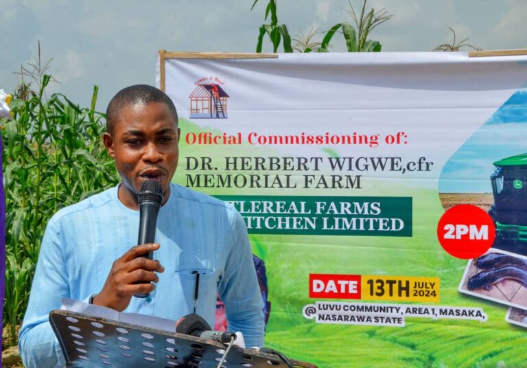 Young Entrepreneur Ejechi Unveils Farm Project in Nasarawa, Lauds Awosika, Late Wigwe