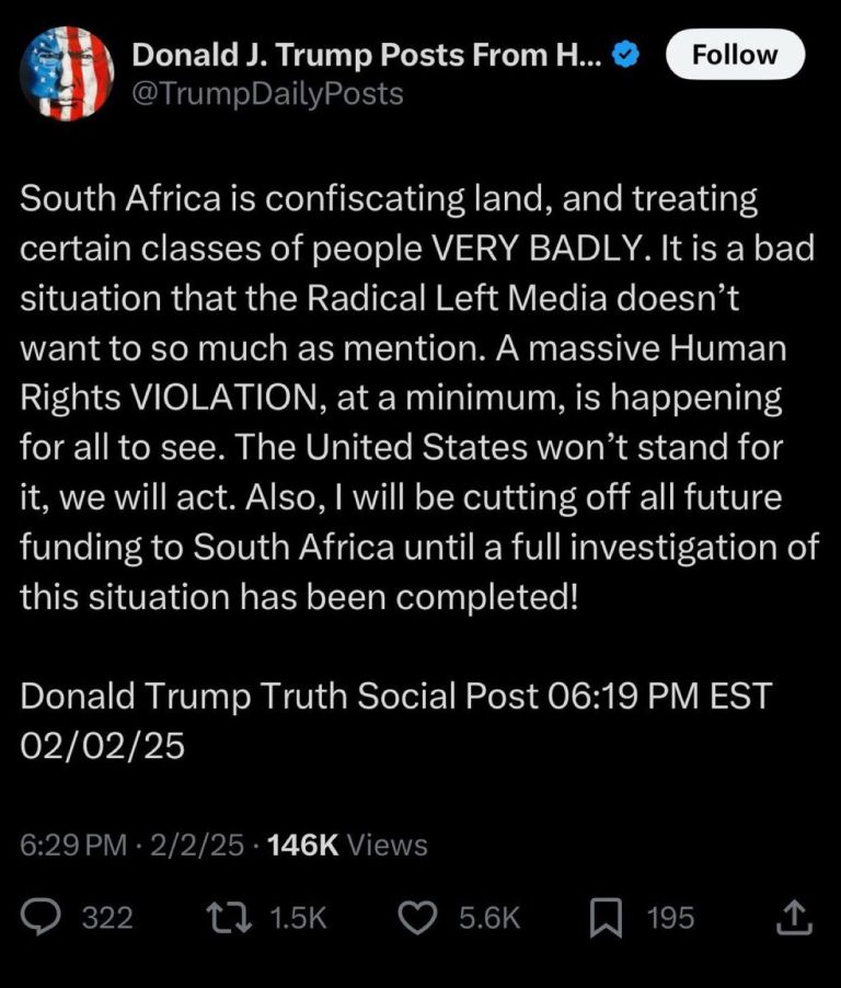 Trump Threatens To End Aid To South Africa Over Land Policy, Ramaphosa Responds