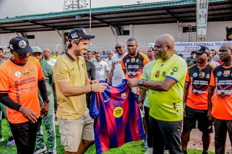 Gov Diri Receives Branded Prosperity Cup Trophies